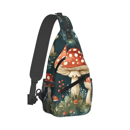 Morrales Sling Unisex con Estampado de Hongos miniatura 2