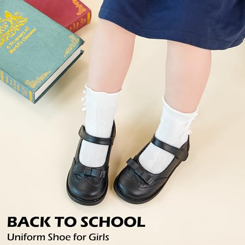 Image of PHIRAMIN Toddler Girl Mary Jane Student Oxford Shoes-Little Girl School Uniform Shoes for Wedding Party