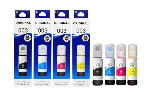 Image of Gungun 003 65ml Ink Bottle (Magenta, Yellow, Cyan, Black) ;Compatible with :L3110 /L3101 / L3150 / L4150 / L4160 / L6160 / L6170 / L6190 Printer Models OG 003
