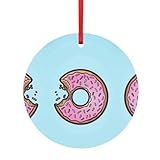 Donut-Druck-Anhänger, Metallornament, runder Aluminium-Anhänger für Weihnachten, Zuhause und Geschäft