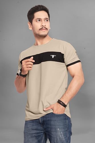 Image of Men's Polister Solid Round Neck Half Sleeve Shirt(D P K P-1284)
