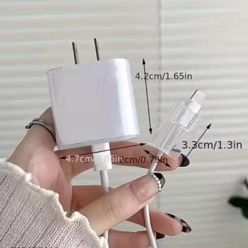 Image of Cable Protector with 3D Cute Pattern for iPhone Charger only 18W & 20W, Data Charging Cable Wire Saver Protective Cable Cover Full Protection Cable Sleeve (White Butterfly)