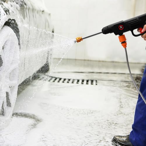 Akku Hochdruckreiniger, 21V 50Bar Mobile Akku-Hochdruckreiniger, Tragbarer Hochdruckreiniger für Auto, Terrasse, Fenster, Rasen, Pet (12000mah) – Bild 5