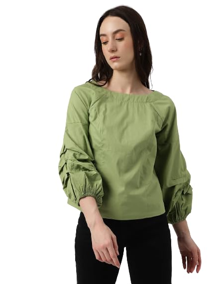 Marks & Spencer Womens Solid Cotton Boat Neck Regular Fit Top