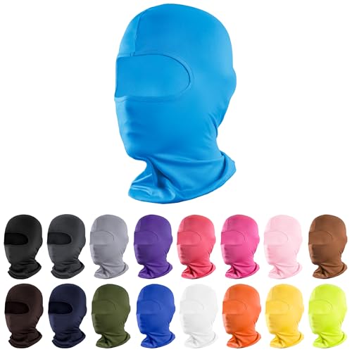 Image of Pukavt Balaclava Face Mask, Ski Mask for Men Women, UV Protection Windproof Scarf for Snowboard Cycling Light Blue