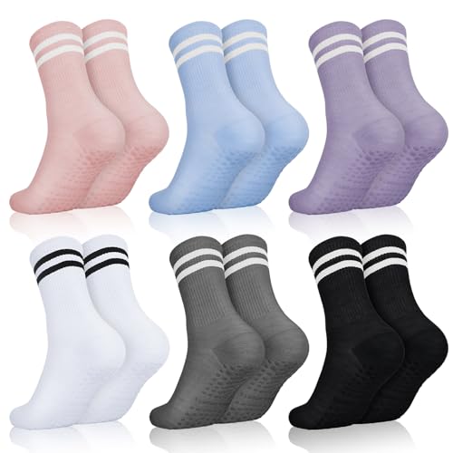 Zuimei Ladies Non-Slip Yoga Socks, 6 Pairs