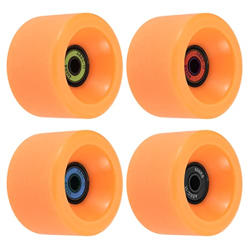 PATIKIL Ruedas Longboard de 65 mm 78A con rodamientos ABEC-11, paquete de 4 ruedas de crucero suaves para patinetas, ruedas de monopatín, ruedas de poliuretano esmerilado, naranja Cover