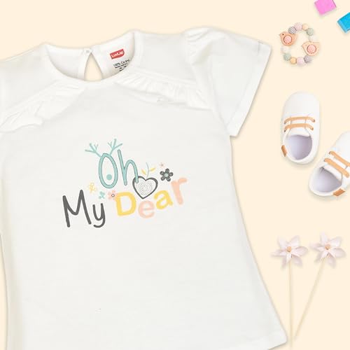 Image of LuvLap Baby Girls Regular Fit 100% Cotton Half Sleeves Girls Top CoSet Pack of 3