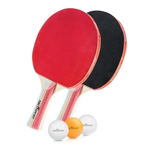 Abco Tech Table Tennis & Ping Pong Paddles and Balls Set, 2pk Table Tennis Paddles & 3 Table Tennis Balls, Ping Pong Set, Ping Pong Paddles Set of 2, Professional & Recreational Games, 2 Players