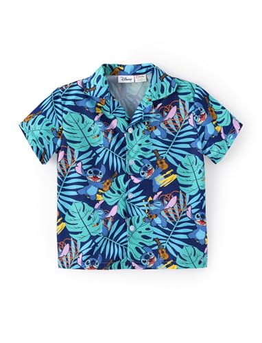 Image of Disney Marvel Spiderman Cars Stitch Star Wars Mickey Boys Hawaii Shirt Button Up Dress Shirts Short Tropical Shirt Kids 2-13Y