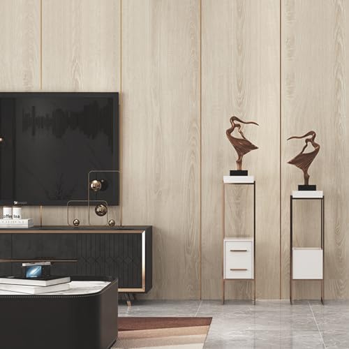 PVC Bodenbelag Selbstklebende, Holz Vinylboden Bodenfliesen, Verdickter 0.15cm Rutschfeste Wasserdicht Vinyl-Fußböden, Laminat Fliesen Selbstklebend, 40x300cm, 1.2m² (Beige-Gelb Holz)
