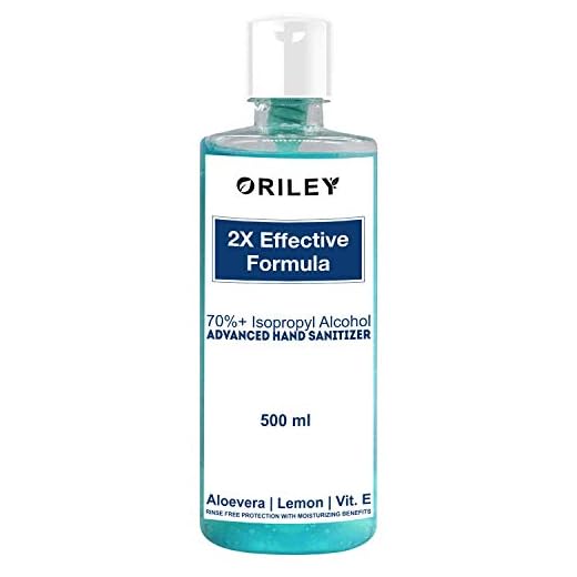 Oriley Waterless Hand Sanitizer 70% Isopropyl Alcohol Based Instant Germ Protection Sanitizing Gel Rinse-free Palm Cleaner Handrub (500ml)