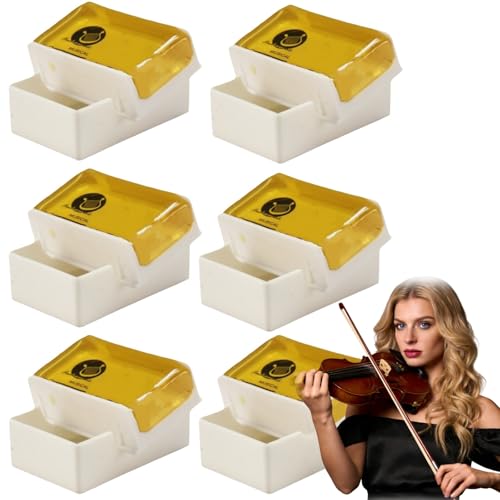 6er Pack Kolophonium für Violine & Viola Geige KolophoniumStaubarmes Naturharz-Rosin mit Hervorragender Haftung Ideal für Anfänger und Fortgeschrittene