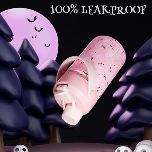 12 oz Halloween Kids Insulated Water Bottle: 2-in-1 Straw Spout Lid, Leakproof, BPA-Free, Keep Cold 24H, Stainless Steel Cup for Party, School,... - Image 4