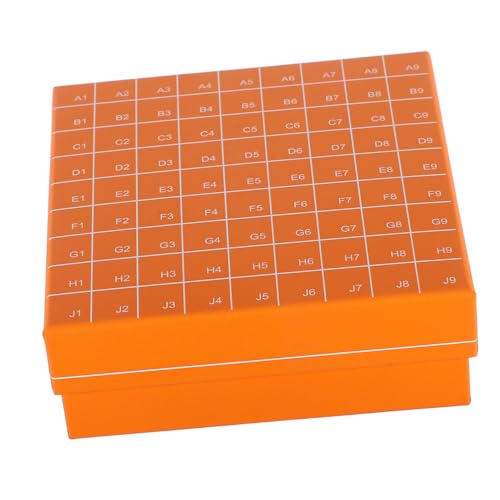 Mipcase Caja para Almacenamiento de Tubos de Ensayo de Laboratorio con Compartimentos Diseño de Tapa Abatible Separador Central para Aislamiento Material Resistente para Muestras Seguras