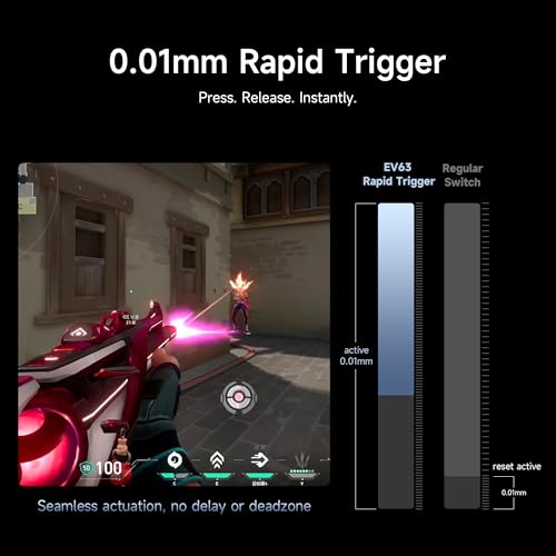Image of IQUNIX EV63 Hall Effect Gaming Keyboard 60% | Magnetic X Ultra Switch, 0.01mm Rapid Trigger, 0.125ms Latency, 8kHz Polling, Adjustable Actuation, CNC Aluminum for FPS(Silver Knight)