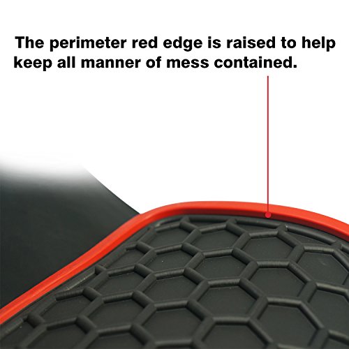 iallauto All Weather Floor Liners Custom Fit Toyota Camry 7th 2012-2017 Heavy Duty Rubber Car Mats Vehicle Carpet Odorless-Black Red