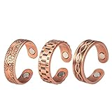 Regalo ideal: anillo de cobre magnético único, perfecto para mujeres u hombres, abuela, madre, esposa, amigos en aniversario, cumpleaños, etc.