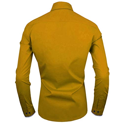 Image of Zombom Men's Solid Cotton Blend Regular Fit Full Sleeve Collared Neck Casual Shirt for Men