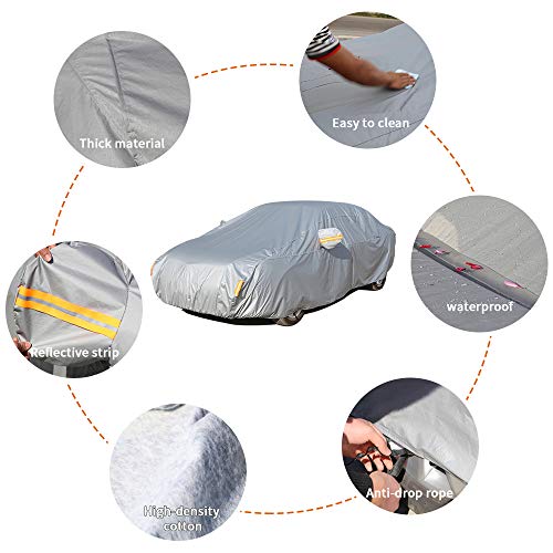 Image of Special Car Cover for KIA Forte 2009-2018 All Weather Full Coverage Breathable Windproof Waterproof Dustproof Scratch Resistant UV Protection Outdoor&Indoor Cover (Yellow)