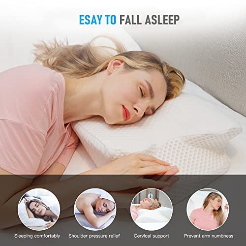 Feagar Ergonomisches Kissen Nackenkissen, Orthopädisches Kissen Nackenstützkissen für Rückenschläfer, Memory Foam Kopfkissen Schlafkissen für Schulter Schmerzen,Antischnarchkissen mit Zwei Höhen - Image 3