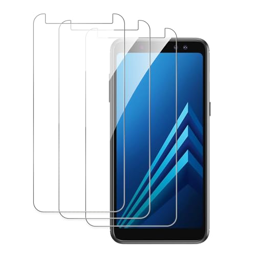 3 Piezas Protector de Pantalla para Samsung Galaxy A8 2018, Ultra HD Cristal Templado, 9H Dureza, Anti Arañazos, Sin Burbujas, Antihuellas, Ultra Resistente