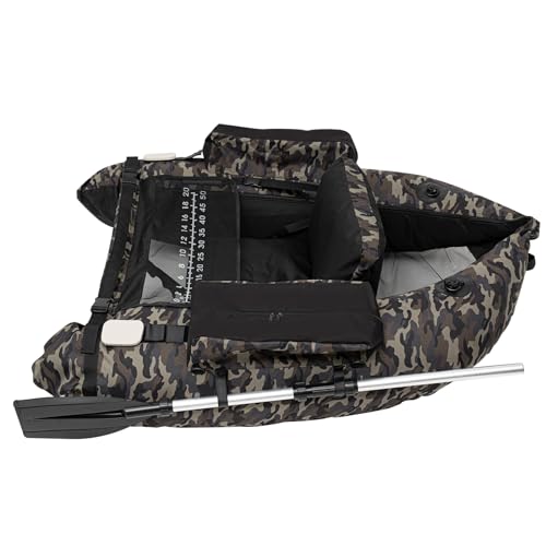 YIYIONCE Inflatable Fishing Float Tube Portable Fishing Boat with Air Pump 286LBS Belly Boat U-Shaped Inflatable Boat with Adjustable Straps for Lakes Rivers Creeks 53.5x41.3 | US Stock (Camouflage)