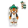 VannyVee Sports Tiger Caddy Golf Tee Holder, Includes 8 Golf Tees, Fun Golf Accessories for Men and Women, Stylish Golf Bag Accessory and Golf Gift