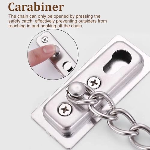 WOLMIK Tür Sicherheitskette, Edelstahl Türkette, Tür Latch Guard Kette, Türkette Sicherheitsschloss, Türkettenschloss mit Schraube, für Home Hotel Innentüren und Fenster