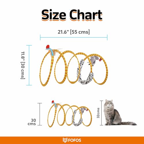 Image of BarkButler x FOFOS Safari Spiral Cat Tunnels for Indoor Cats - 100% Catnip Toys for Cats, Interactive Cat Toys Set - Yellow
