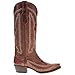 Vaccari Women's Naomi Genuine Leather AM Texas Embroidery Snip Toe Cowgirl Boots - Mocha - 7 B