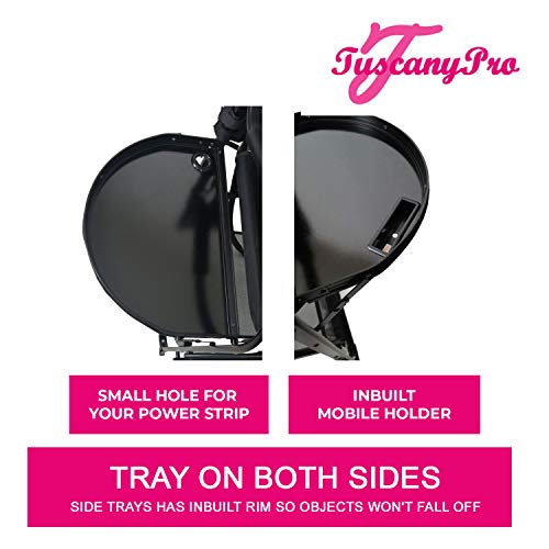 Tuscany Pro Bridal Tall Heavy Duty Director Chair With Mini Ring Led Light - Perfect For Wedding Makeup For Bride - Italian Design With Adjustable Seat Height-Carry Bag Included #TOP7