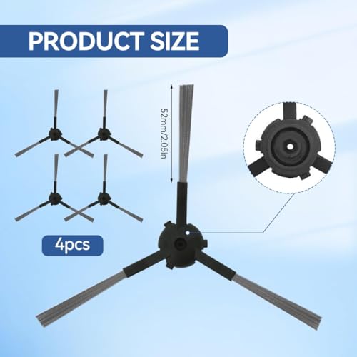 Image of Replacement Side Brush Accessories for Ecovacs Deebot Y1 /Y1 Pro /Y1plus Robot Vacuum, 4Pcs Side Brushes Replenishment Kit Accessorise Kit (ED Y1 SB4)