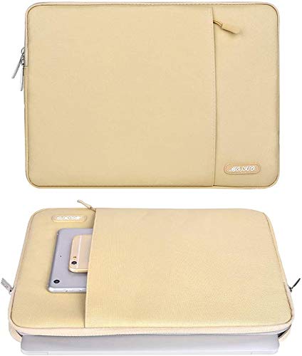 Image of MOSISO Laptop Case 16 inch, 15-15.6 inch Laptop Sleeve Compatible with MacBook Pro 16 M5 M4 M3 M2 M1, HP Acer Dell Lenovo ASUS, Polyester Vertical Computer Sleeve Bag with Pocket, Camel