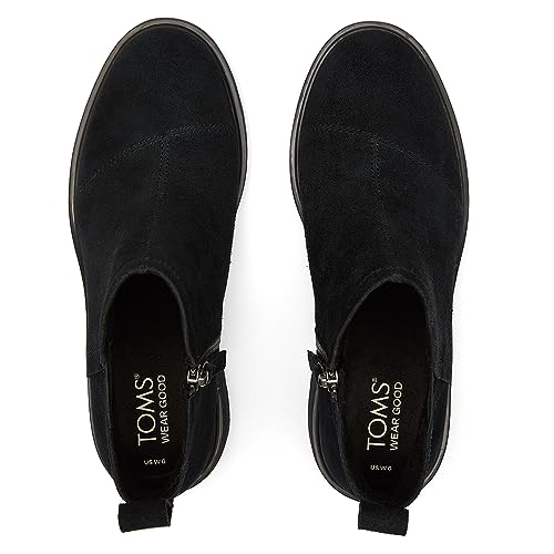 Image of TOMS Women's Maude Wedge Boot, Leather Upper, OrthoLite Insole, Side Zip, Lightweight