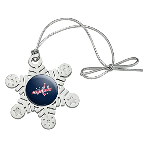 GRAPHICS & MORE Washington Capitals - Adorno de metal con copo de nieve para árbol de Navidad