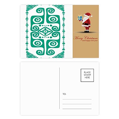 Cartes postales Père Noël Green Abstract Biology pour décorer vos cadeaux et écrire à vos proches
