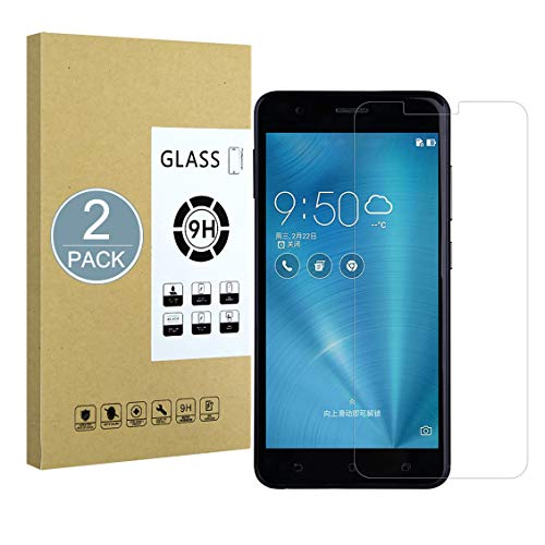 E-Hamii [2-Pack] Skärmskydd Kompatibel med ZenFone 3 Zoom ZE553KL,9H Skyddad härdat glas,[Anti-fingeravtryck och Anti-Scratch][Bubble-Free],2.5D Skyddsfilm