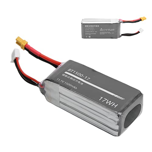 Dilwe Lipo Akku, 1500mAh, RC, 11,1V XT30 Ausgangsstecker 3s, for Aircraft Model Parts, RC Auto Boot, Flugzeug Model, Toy