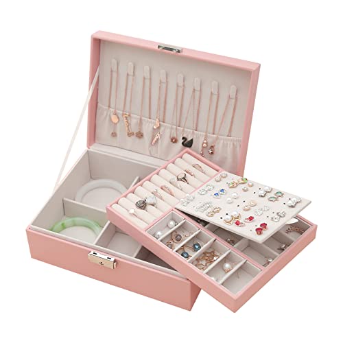 VORHOT Joyeros Mujer Organizador, 2 Niveles Caja Joyero Organizador Jo