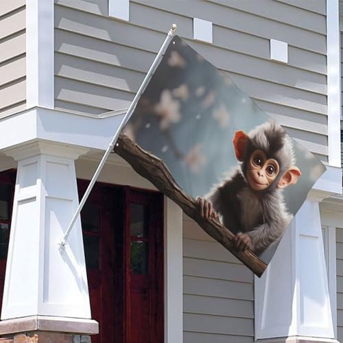 Drapeau de ferme singe saisonnier durable avec oeillets métalliques