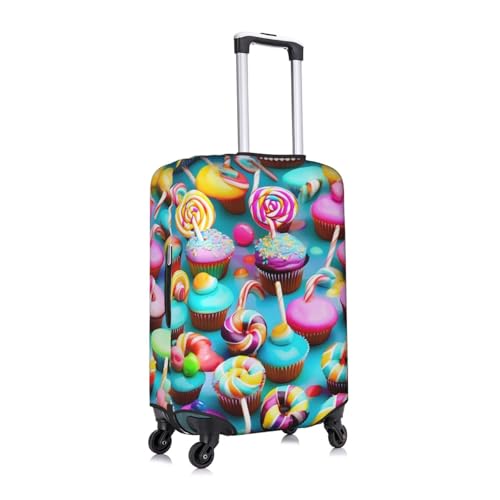 Colorful Sweet Lollipop Cupcake Donut Print Luggage Cover For Suitcases, Travel Case Protector, Simple & Convenient Installation3