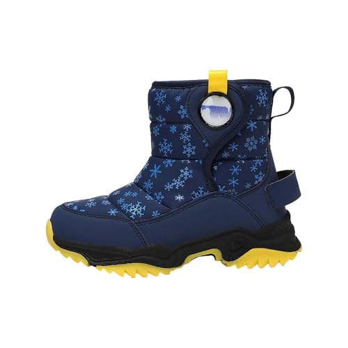 Botas de invierno para niños 32, cálidas, cómodas, antideslizantes, medias, pantorrillas, acolchadas, pequeñas, grandes, para invierno, 28 jóvenes, azul, 26 EU
