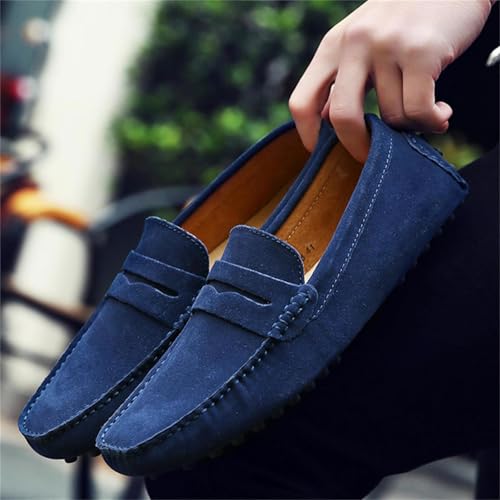 Image of PPXID Men's Dress Loafers Slip On Casual Shoes Lightweight Soft Penny Loafers Suede Driving Boat Shoes Moccasins