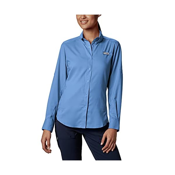 Columbia-Womens-PFG-Tamiami-II-UPF-40-Long-Sleeve-Fishing-Shirt Columbia Women's Tamiami II Long Sleeve Shirt, White Cap(blue), X-Large