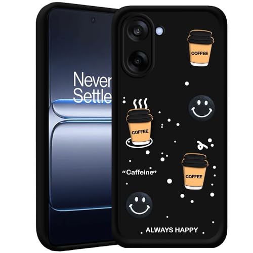Image of Amazon Brand-Solimo Coffee Theme Back Cover for OnePlus Nord CE5 5G | Cute 3D Coffee Mug & Smile Design | Anti-Slip Matte Finish | Shockproof & Lightweight Case - Black