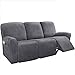 YAALO Couverture De Canapé 8-Pièces Velours Étendue Housse De Fauteuil Relax 3 Places Inclinable Housse De Canapé Lavable Protecteur Meuble pour Enfant Tapis pour Animaux-Gris