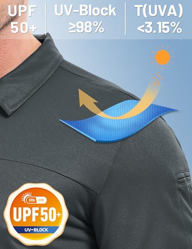 TACVASEN Men's Short Sleeve Polo Shirts Tactical UPF 50+ Performance Collared Dry Fit Shirt Golf Moisture Wicking Polos2