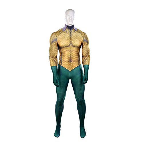 HEROMEN Película Manga Aquaman Siamese Tights,Disfraz De Cosplay De Halloween,Yellow-XL