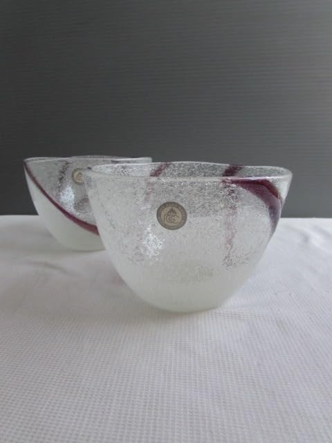 Amazon.co.jp: RGC 琉球ガラス 泡 深めボウル □2個で ガラス丼 深鉢